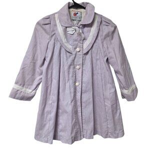 Casual Time Kids Girls‎ Overcoat Purple Lightweight Size 6 Buttons Bow Collar
